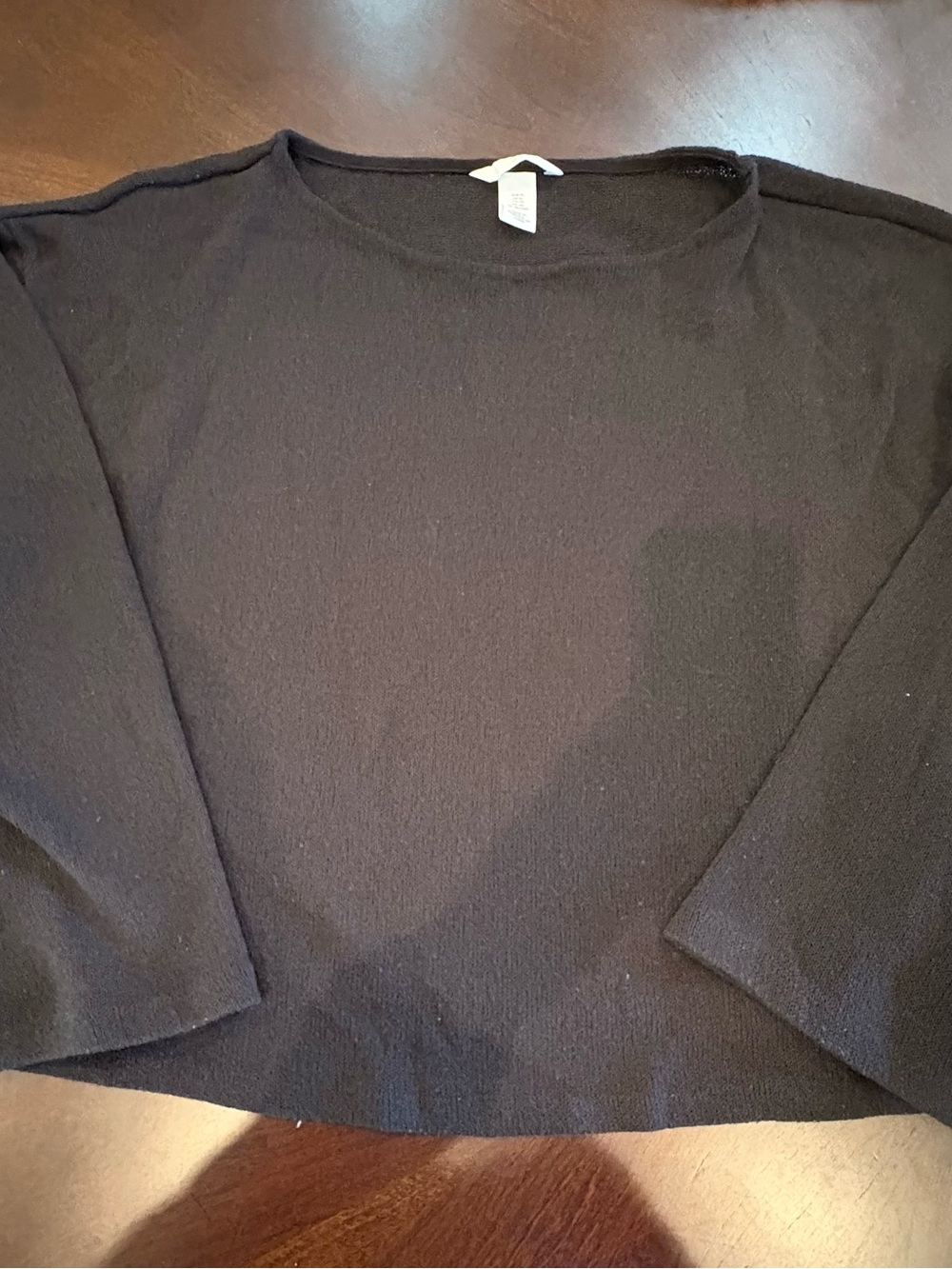 H&M Black Long-Sleeve Crewneck Top